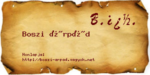 Boszi Árpád névjegykártya